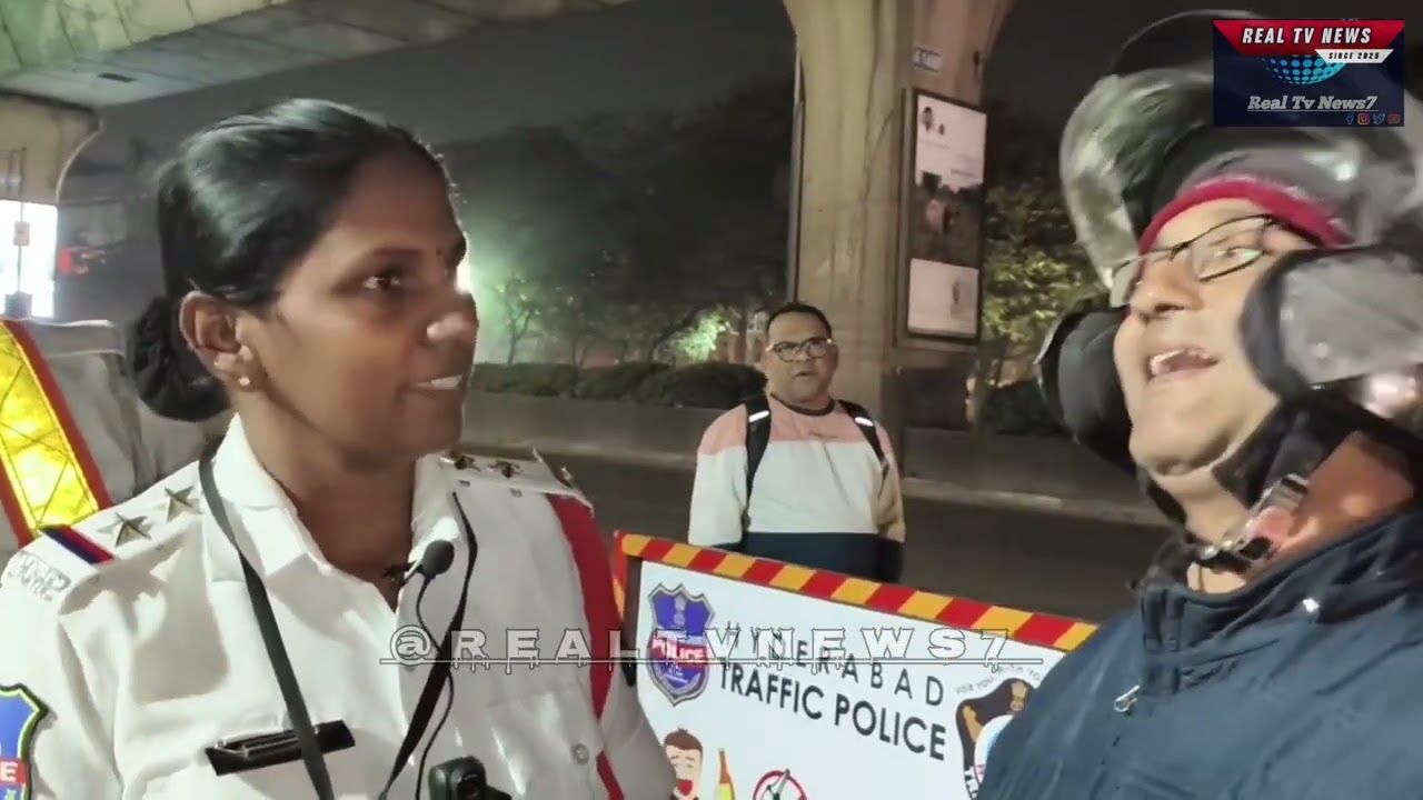 G. Narmada, Sub-Inspector of Traffic Police, conducted vehicle checking at the Malakpet PVR Mall..