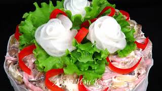 ФАВОРИТ  Мясной салат на новый год Новогодние блюда 2023 вкусно красиво Люда Изи Кук салаты рецепт