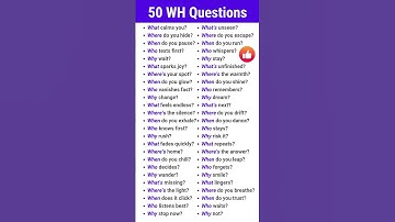 50 WH-Questions in English | Learn How, When, Where & Why with Examples! #english #learnenglish