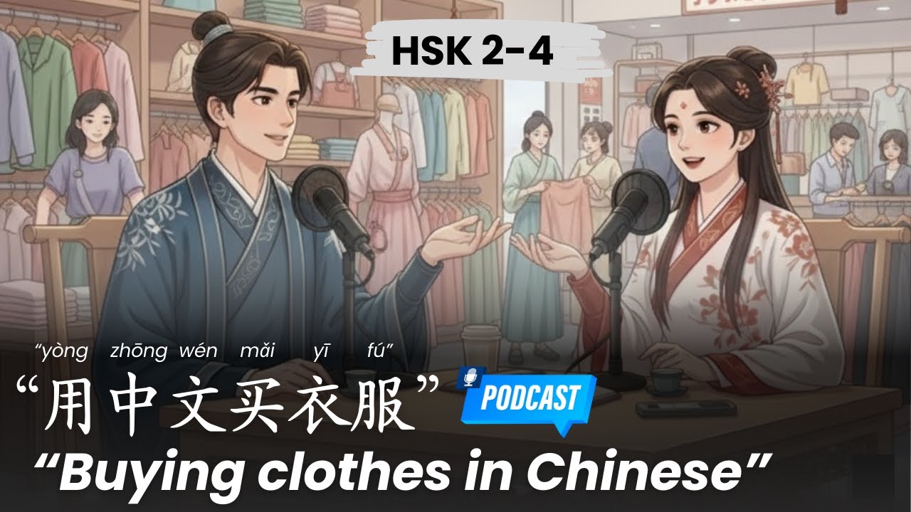 HSK 2-4 l Buying clothes in Chinese is super easy! l 用中文买衣服，超简单！ l Chinese Podcast