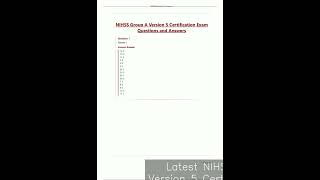 Latest NIHSS Group A Version 5 Certification Exam Questions and Answers video