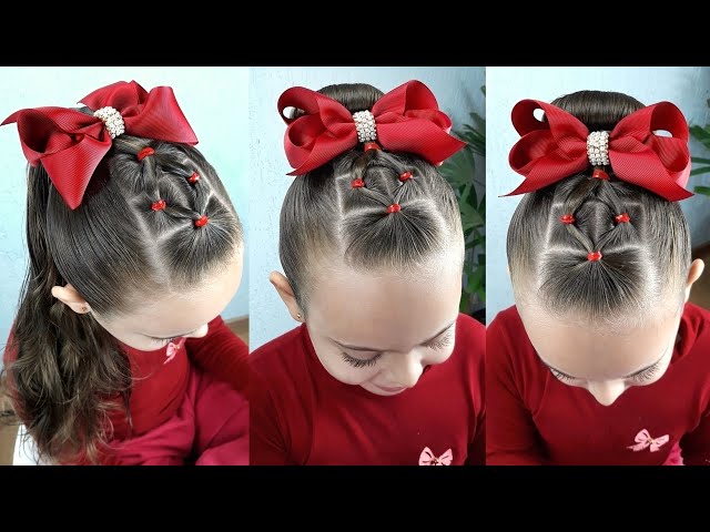 Penteado Infantil SEMI-PRESO com LAÇO e Ligas de Silicone #15 Sr e