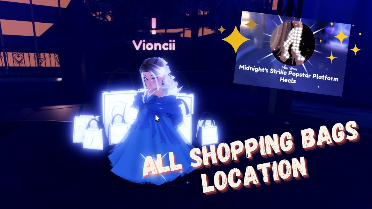 ROYALE HIGH ALL SHOPPING BAGS LOCATIONS VIONCII QUEST! // ROYAL HIGH