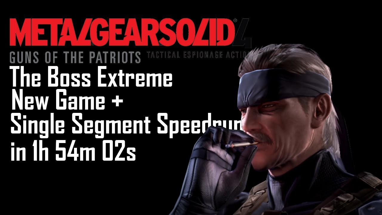MGS4 | NG+ | The Boss Extreme | No Saves Speedrun in 1h 54m 02s - YouTube