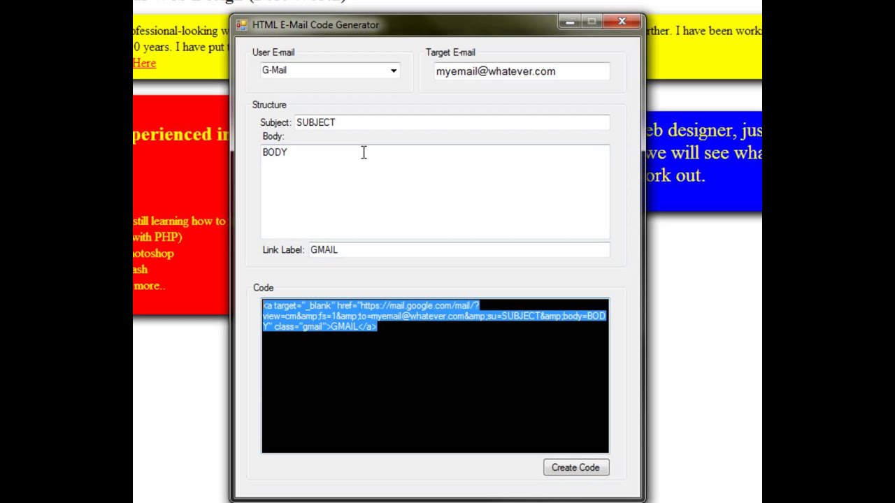 HTML Email Code Generator YouTube