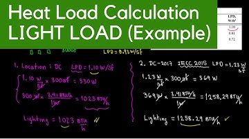 Heat Load Calculation - Internal Loads (Lights) - Example