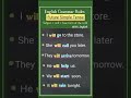 Future Simple Tense 🤩 English Grammar Rules 💥 Example Sentences For Practice 🎯 #goviral