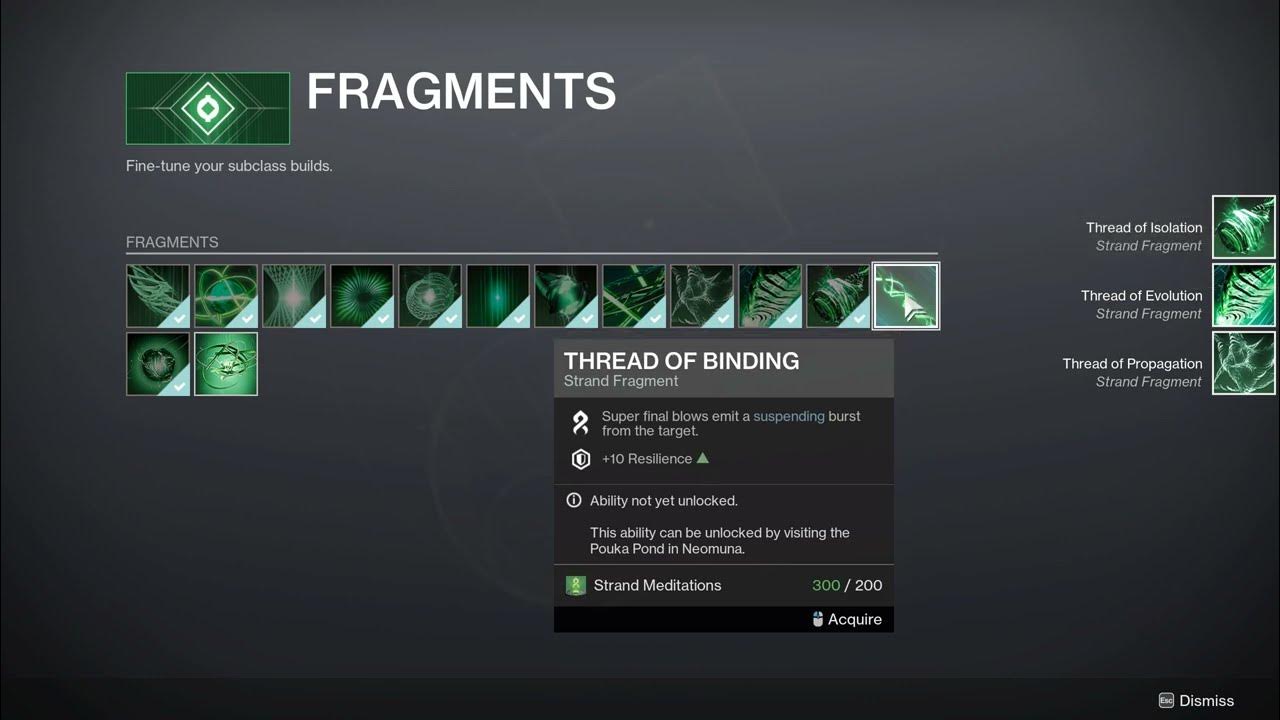 All Strand Fragments Now Available In-Game [Destiny 2] - YouTube