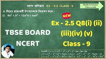 Class 9 Maths | Ex 2.5 Q8 All Parts |  Polynomials (বহুপদ রাশিমালা) | Tbse board NCERT | In Bengali