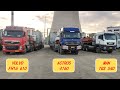 Euro trucks mega transportation uphill at china,NICOLAS TRCTOMAS, Mercedes ACTROS, VOLVO FH, MAN TGS