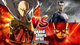 SAITAMA VS SUPERMAN   FLASH FIGHT CRAZY | GTA SA MOD