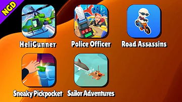 HeliGunner, Police Officer, Road Assassins, Sneaky Pickpocket, Sailor Adventures | New Games Daily