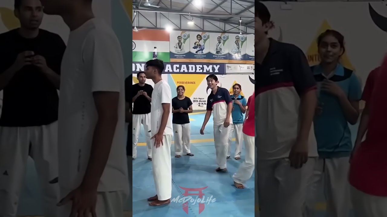 McDojo Short Taekwondo Student Accidentally Kicks Other In The Head Fail