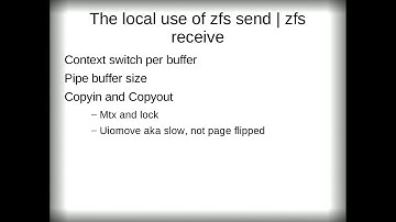 Rodney W Grimes: ZFS send and receive, performance issues and improvements -- BSDCan 2018