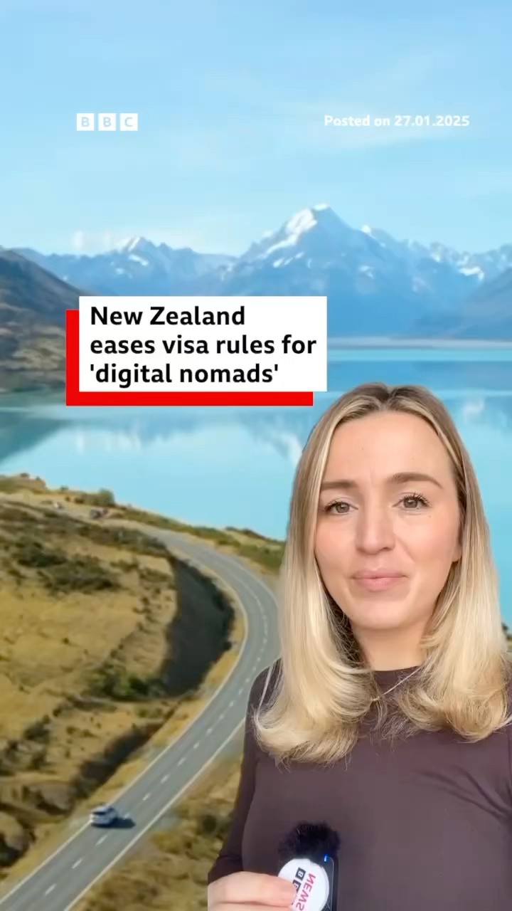 New Zealand eases visa rules for 'digital nomads' to boost tourism. #NewZealand #RemoteWork #BBCNews
