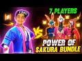 Power Of Season 1 Sakura Bundle 😎🔥 - 1 Vs 7 Intense Fight ❤️🤯 - Garena Free Fire