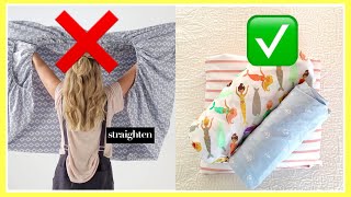 GENIUS Way to FOLD A FITTED SHEET for Lazy People!!! | Andrea Jean