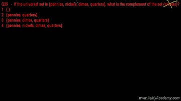Complement Set   Universal Set  Set Theory   Integrated Algebra 24