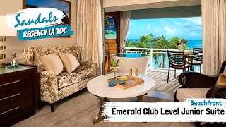 Emerald Beachfront Club Level Junior Suite (EBT) | Sandals La Toc, St Lucia | Full Tour & Review 4K screenshot 1