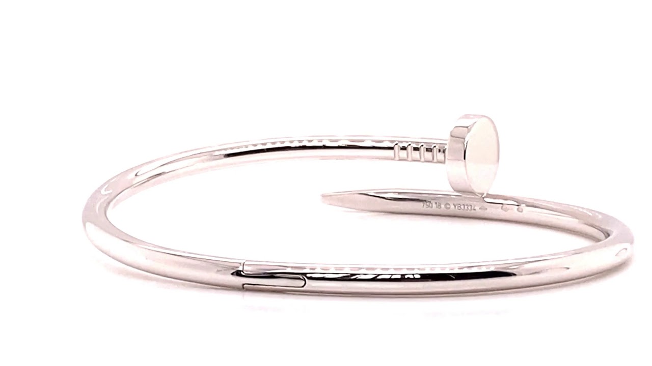 CARTIER JUSTE UN CLOU 18CT WHITE GOLD BRACELET - YouTube