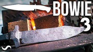 MAKING A BOWIE KNIFE WITH TWIST DAMASCUS!!! Part 3