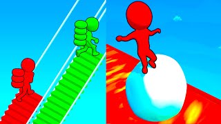 Snow Race 3D vs Bridge Race ⭐️🏅😈⭐️ Hard Levels Challenge Walkthrough Gameplay Ep477 screenshot 4