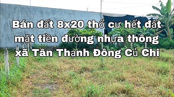 Nhà đất củ chi | giá rẻ | giới thiệu | Lô đất chính chủ 8x20 full thổ cư xã Tân Thạnh Đông