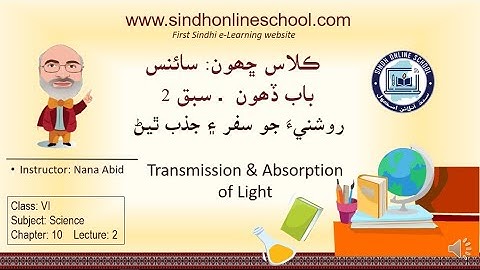 Transmission/Absorption| Science Class 6| Chapter 10| Lecture 2| by Nana Abid| Sindh Online School