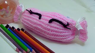 diy candy pencil case مقلمة كروشيه