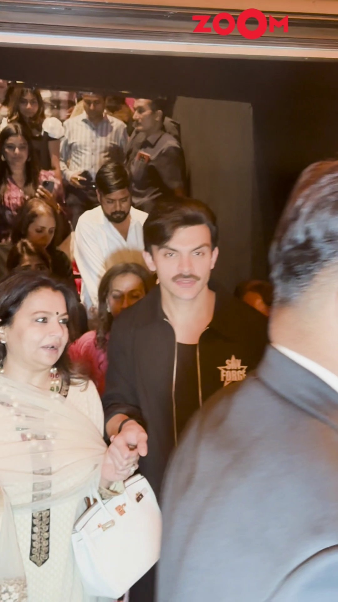 Veer Pahariya GUIDES  mom towards the exit of the theatre after the screening of Sky Force ? #shorts