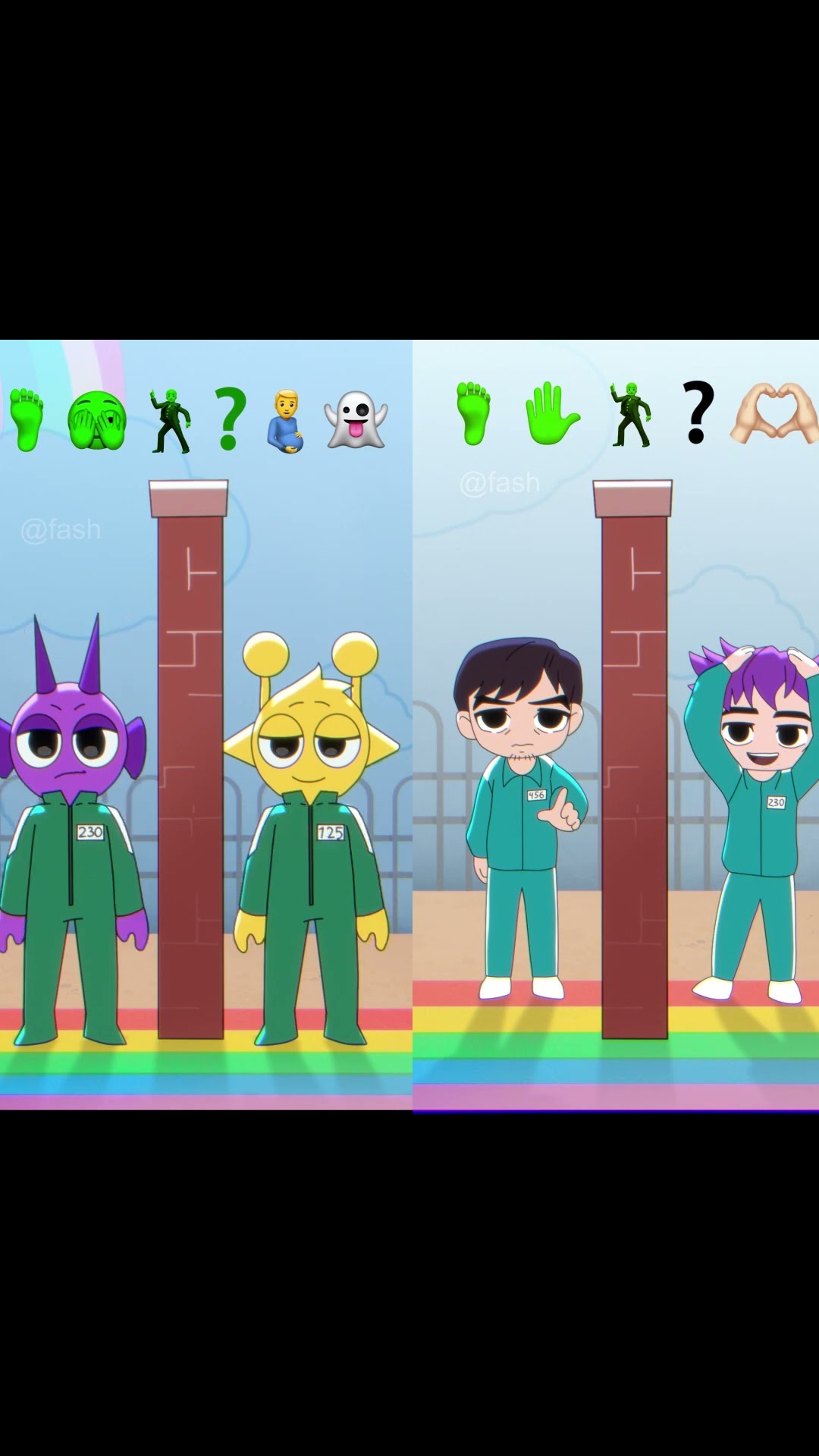 Twin Telepathy Challenge Squid Game and Sprunki (FASH Animation)