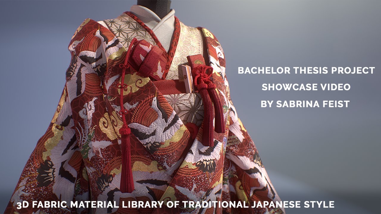 3D Fabric Material Library of traditional Japanese Style Showcase by