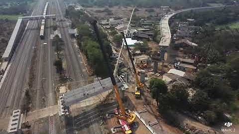 5 steel composite girders launched for constructing ROB