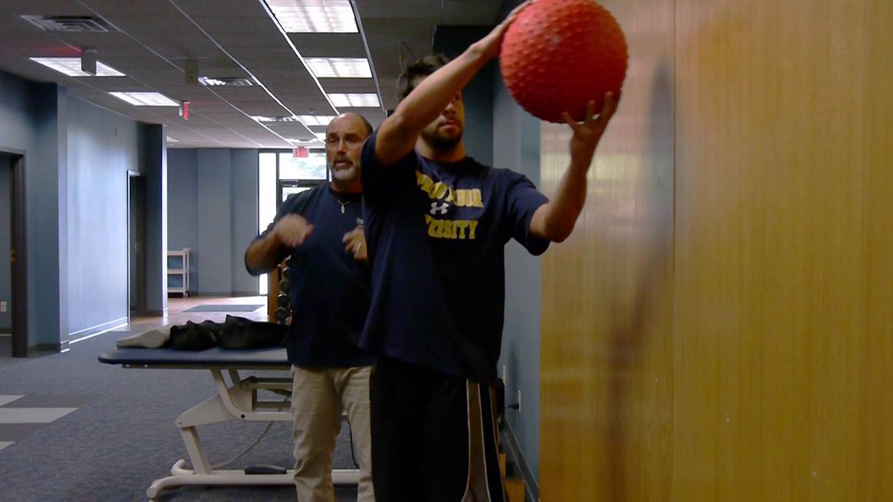 Core Training with Medicine Ball wall touch 