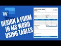 How to Create a Form in Word Using Tables | Microsoft Word Tutorials