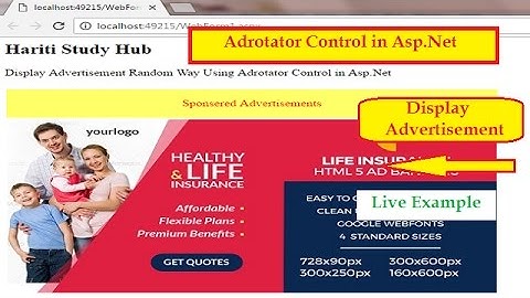 How to Use AdRotator Control in Asp.Net C# | Hindi | Learn Asp.Net