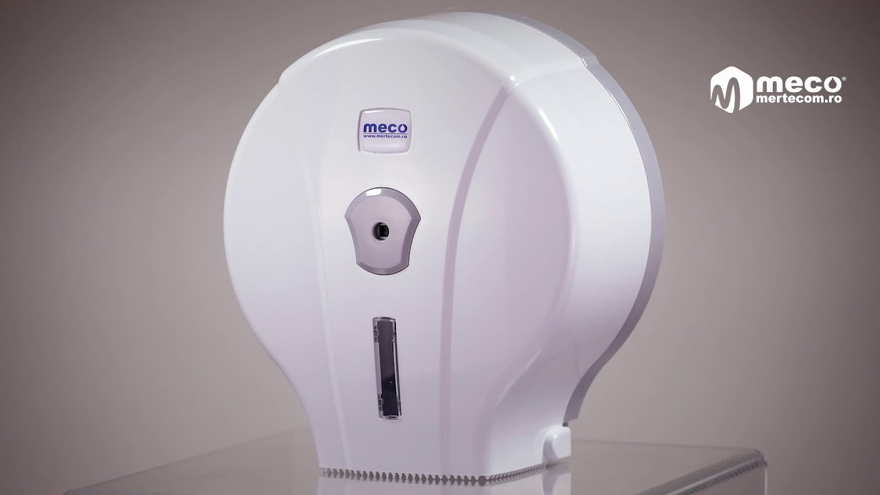 Dispenser alb hârtie igienică Jumbo Meco MJ1 - Youtube Video1