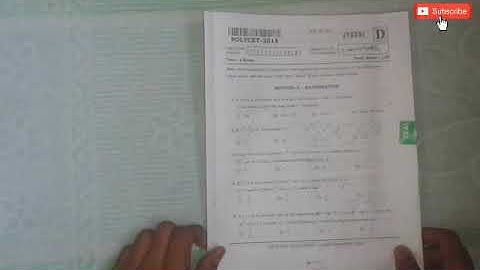 POLYCET (POLYtechnic Common Entrance Test) Question Paper 2018