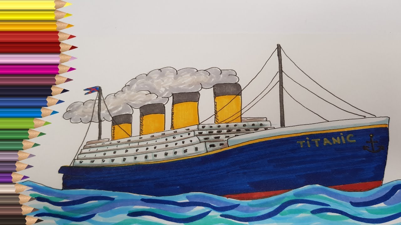 💙❤️💛 Drawing Titanic | We Draw and Paint the Ocean Ship - YouTube