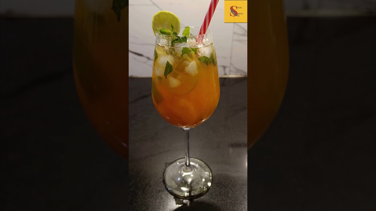 Refreshing Orange Ice Tea with Soda 🍊@Sevenspicesbysarika #shorts #viral #icetea  #feed #orange