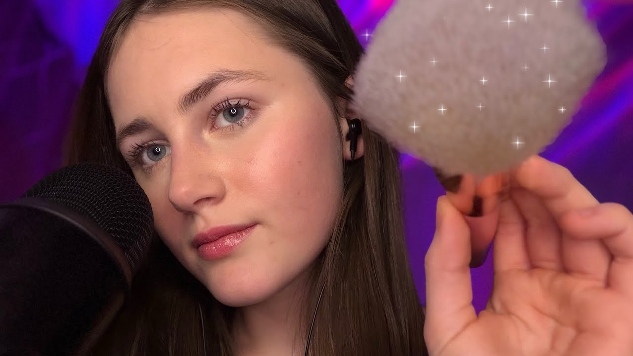 ASMR UP CLOSE: Mic brushing.. (visuel, mouth sounds)✨