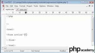 PHP Tutorials: Register & Login: User registration (Part 1)