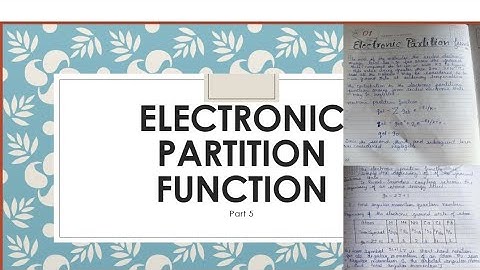Electronic partition function: Partition function||Statistical thermodynamics #chemistry #viral