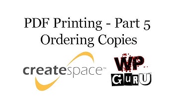 Printing a PDF with CreateSpace - Part 5: Ordering Copies
