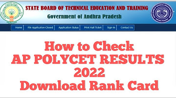 HOW TO CHECK AP POLYCET RESULTS AND DOWNLOAD RANK CARD@#VGTECHWORLD#