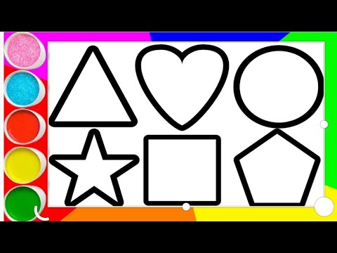 Shapes drawing, Coloring and Painting Together || Learn Colors & Shapes ...