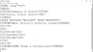 HTML Web Accessibility and  Lists
