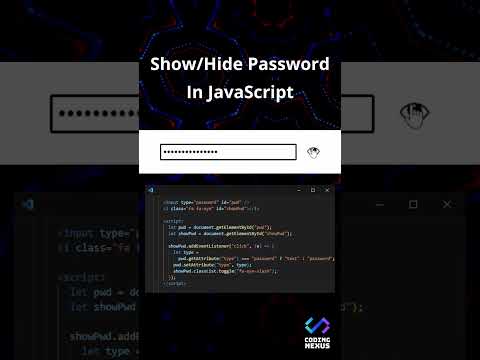 Show/Hide Password in JavaScript #shorts  #code #javascript #tutorial #coding