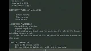 variables in java