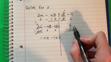 Solve for x: 2m-nx=x+4 // Literal Equations // Solving for a Variable #math #mathematics #maths